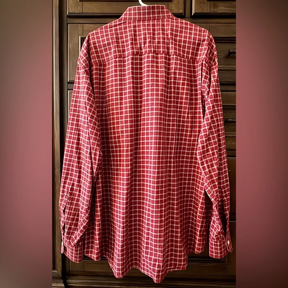 IZOD Big/Tall Men’s Long Sleeve Button Up w/ Pocket-EUC-Maroon Pld - Size XXL - Picture 3 of 5